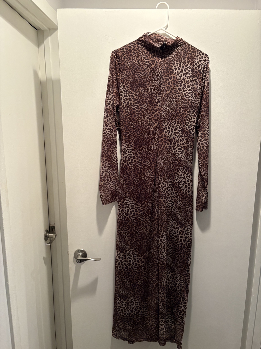 Zara Brown Leopard Print Long Sleeve Maxi Dress